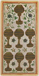 Die Sieben der Kelche, Faksimile einer Tarotkarte aus dem 